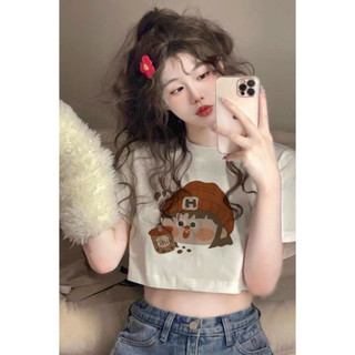 Áo Croptop In Hình Cổ Tròn