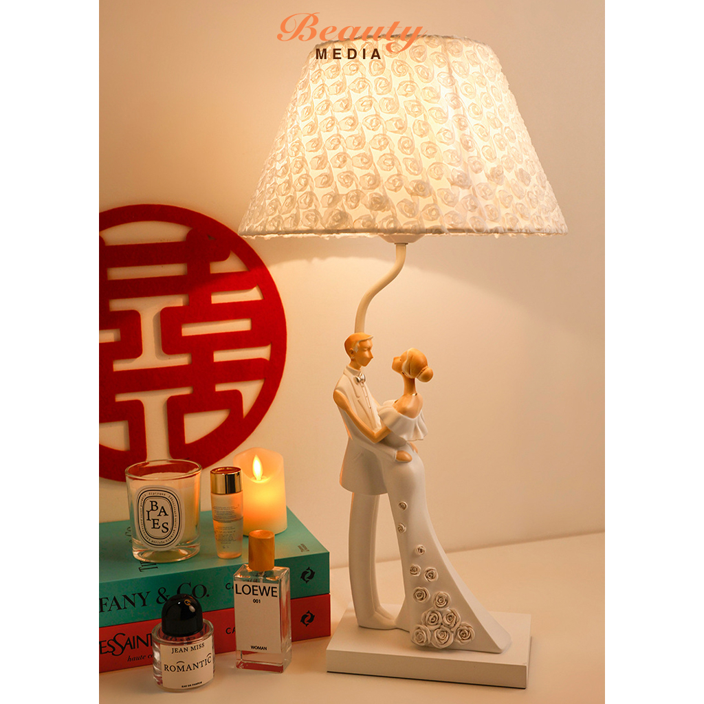 QUÀ CƯỚI CAO CẤP - Đèn Ngủ Lãng Mạn Phong Cách Châu Âu Tượng Cô Dâu Chú Rể - Đèn trang trí, đèn bàn, đèn decor, đèn cưới