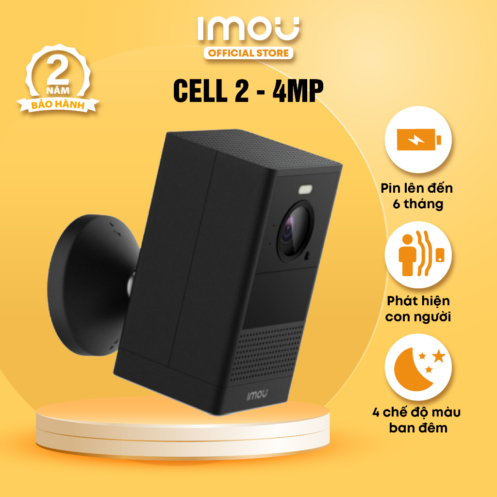 [Săn quà thẻ 128GB] Camera Imou Wifi dùng Pin Cell 2 (4MP) I IPC-B46LP I Đàm thoại I Thời lượng pin đến 180 ngày I 4MP