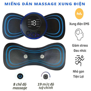 Miếng dán massage xung điện cổ vai gáy, bắp tay, lưng 10 chế độ mát-xa