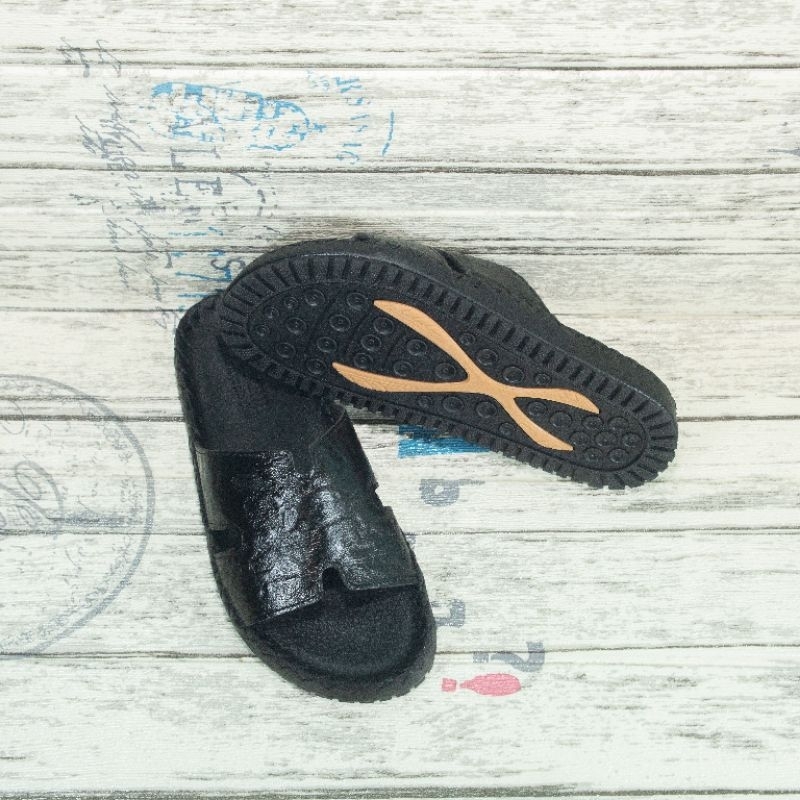 Dép Chữ H Nam Da Bò Thật Size 38-43 Trẻ Trung, Cá Tính, Đế Cao 3cm MS 52