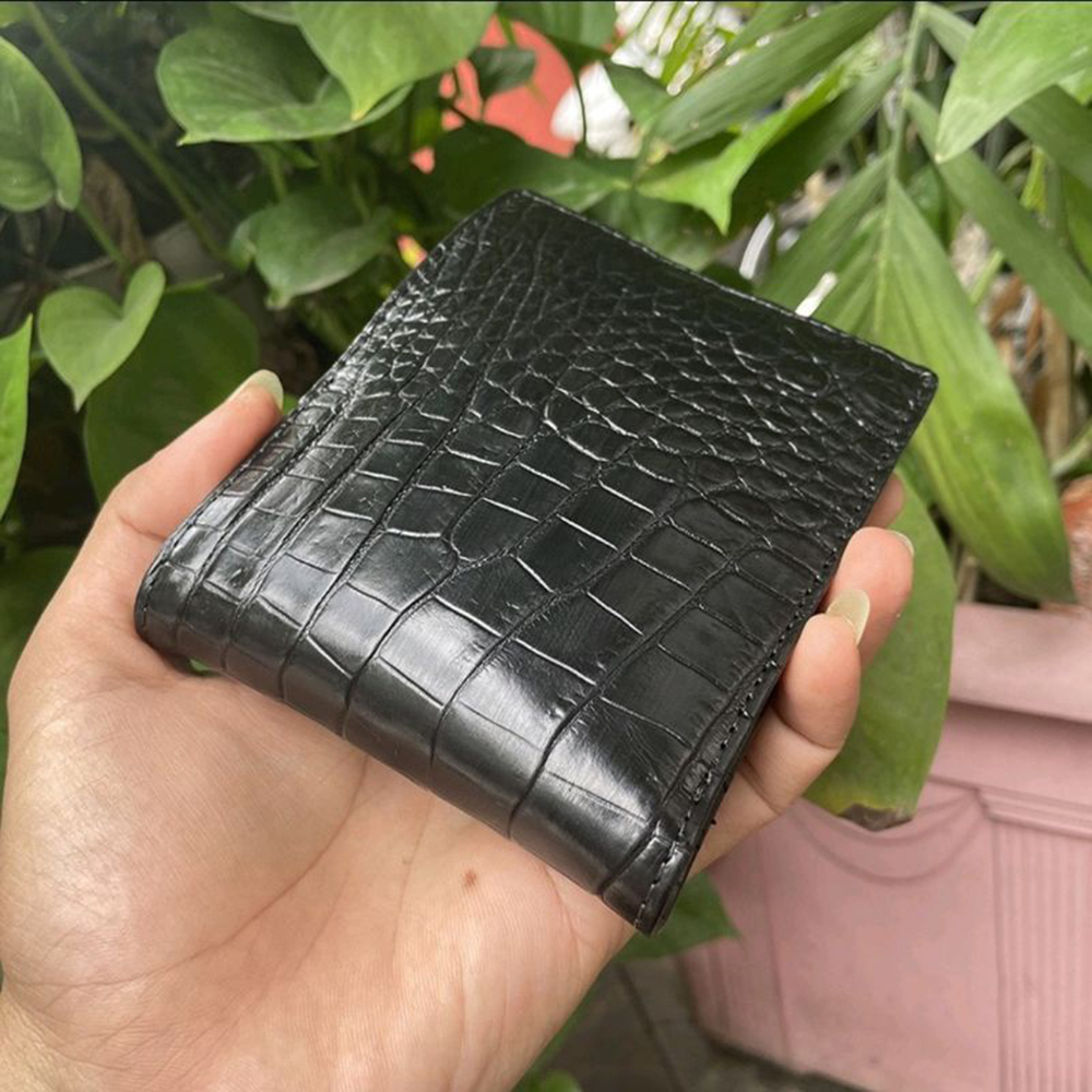 Ví nam AD05, bóp nam da bò dập vân cá sấu siêu đẹp thiết kế nhiều ngăn, bảo hành da 06 tháng - Adonis Leather