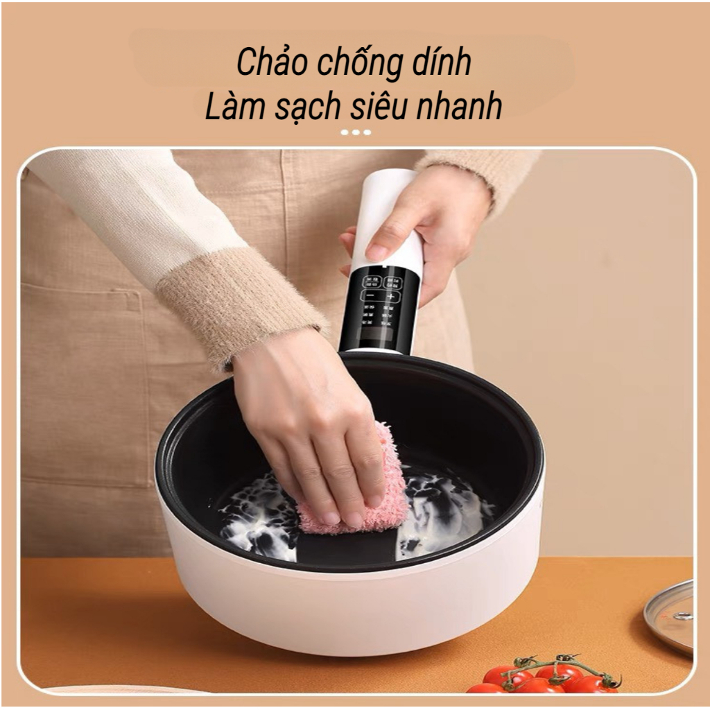 Chảo Điện, nồi lẩu Điện Lotor 19CD Có Tay Cầm Màn Led Hiển Thị Thông Số, Lòng Nồi Được Tráng Một Lớp Men Sứ Chống Dính