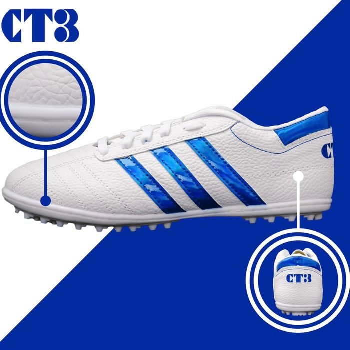 Giày Đá Bóng 3 Sọc CT3  Chính Hãng - Giày Bóng Đá Sân Cỏ Nhân Tạo Đã Khâu Full Đế 100%
