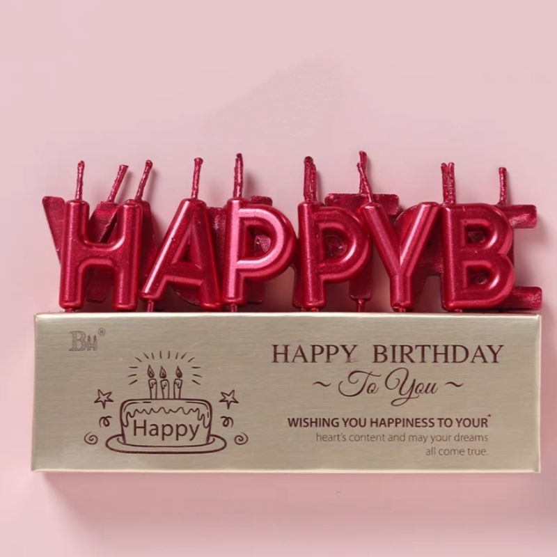 Nến Happy Birthday Trang Trí Bánh Sinh Nhật Bánh Kem, Phụ Kiện Cắm Bánh Sinh Nhật