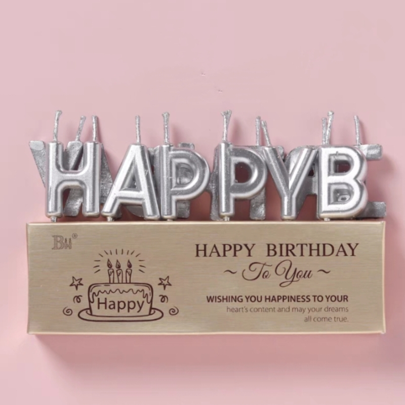Nến Happy Birthday Trang Trí Bánh Sinh Nhật Bánh Kem, Phụ Kiện Cắm Bánh Sinh Nhật