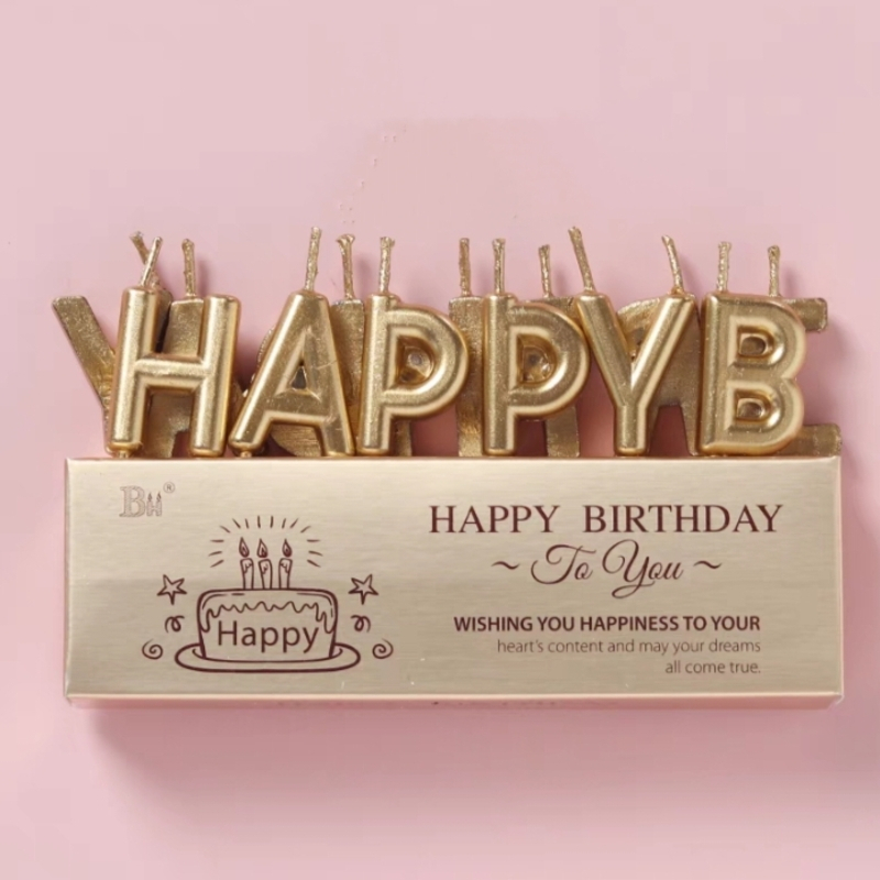 Nến Happy Birthday Trang Trí Bánh Sinh Nhật Bánh Kem, Phụ Kiện Cắm Bánh Sinh Nhật