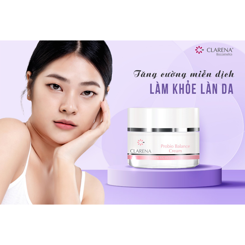 CLARENA Probio Balance Cream Kem Dưỡng Bổ Sung Men Vi Sinh Cho Da Giãn Mạch, Nhạy Cảm 50ml
