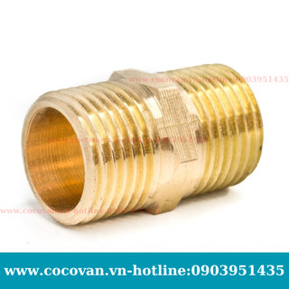 Bộ nối ren ngoài bằng đồng 13mm ,hai đầu ren ngoài thau 13mm,kép thau 13 mm