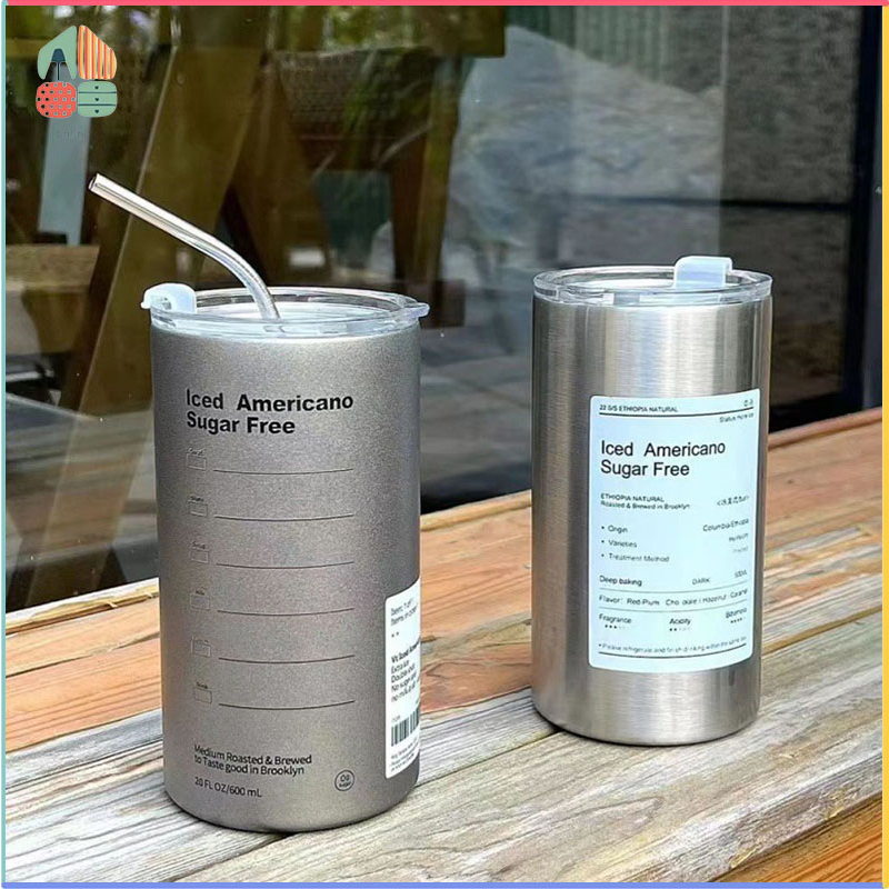 Ly giữ nhiệt iced inox 304 cao cấp không gỉ, cốc uống nước giữ nhiệt có ống hút tiện lợi 320ml & 600ml