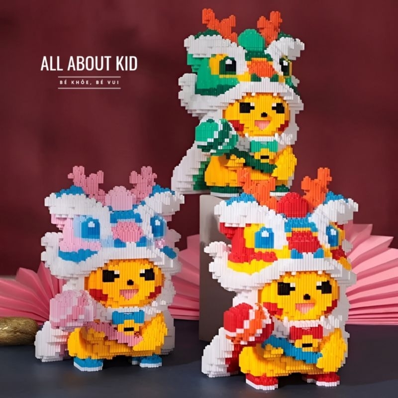 Lắp ráp mô hình Hổ Múa Lân cỡ lớn 35cm, bé chơi vui khỏe mẹ trang trí nhà