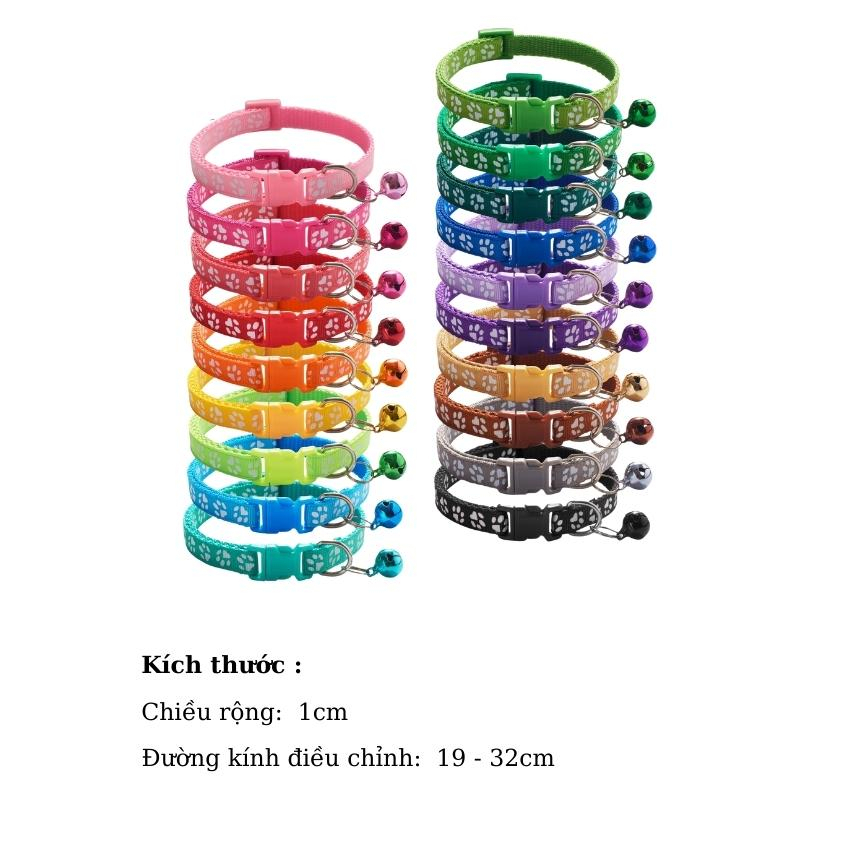 Vòng cổ thú cưng Cún Mèo có chuông dễ thương khóa bấm điều chỉnh màu sắc đẹp VN PET SHOP