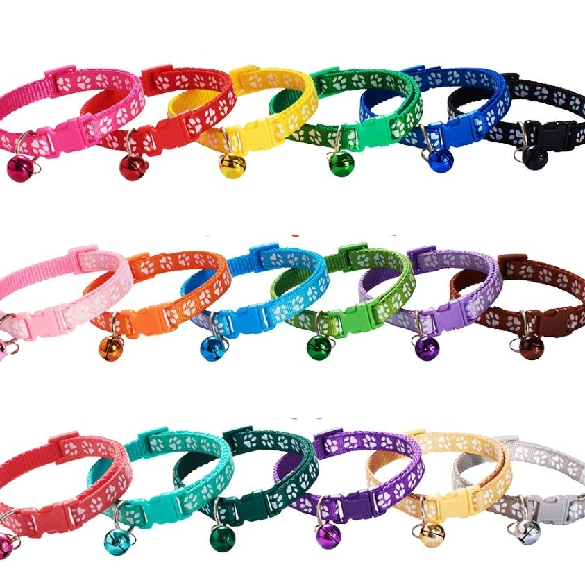 Vòng cổ thú cưng Cún Mèo có chuông dễ thương khóa bấm điều chỉnh màu sắc đẹp VN PET SHOP