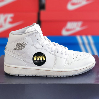[Chính Hãng] Giày Air Jordan 1 mid full trắng, real 2hand, nhiều size