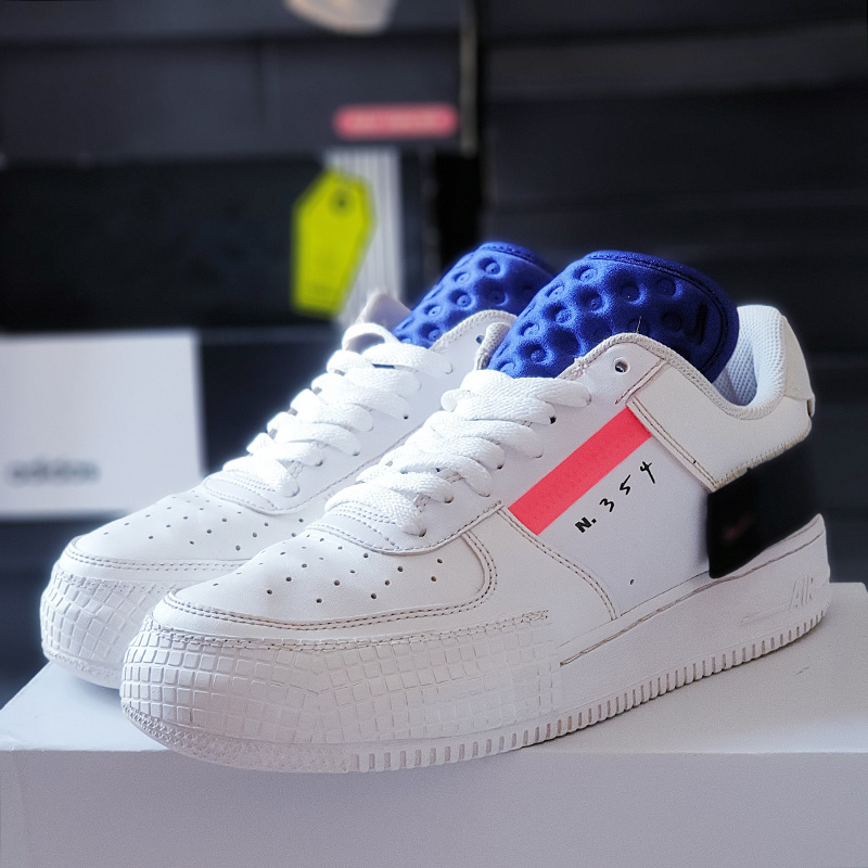 Giày -Air- Force 1 Type White Black, size 42, real 2hand