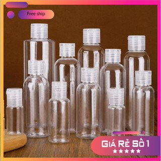 Chai nhựa pet1 nắp bật, chai chiết mỹ phẩm 5ml, 10ml, 20ml ,30ml, 50ml, 100ml