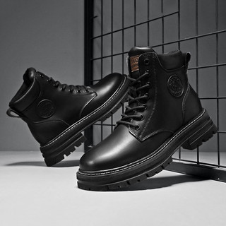 Giày Boots Nam Cổ Cao BCC001 Full Đen