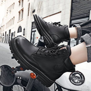 Giày Boots Nam Cổ Cao BCC001 Full Đen