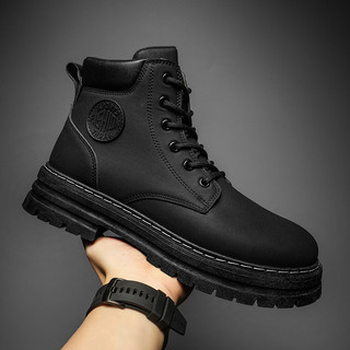 Giày Boots Nam Cổ Cao BCC001 Full Đen