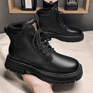 Giày boots nam cổ cao bcc001 full đen
