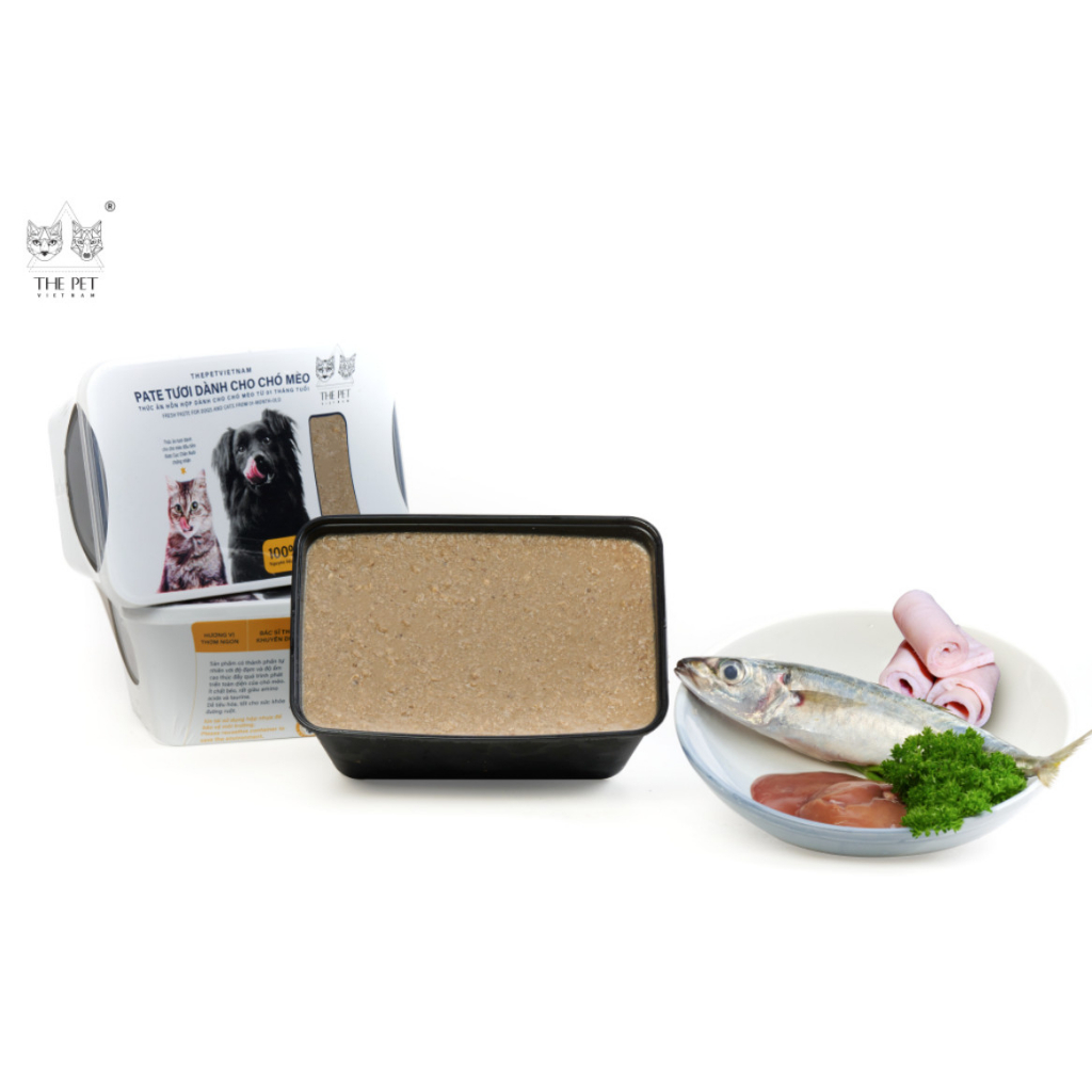 1Kg Pate Tươi THE PET VN Vị Cá Collagen Giúp Mèo Đẹp Da, Mượt Lông  (Mixed ocean fish with collagen)