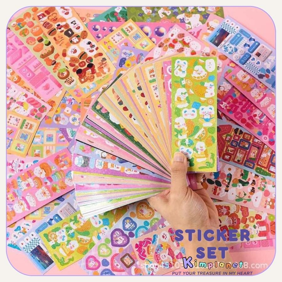 STICKER SET trang trí top loader 100 200 mẫu khác nhau nhiều chủ đề màu sắc
