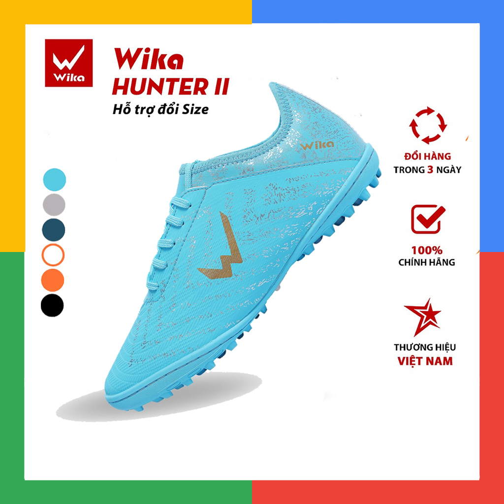 Giày Bóng Đá Wika Hunter II Chính Hãng, Giày Đá Banh Sân Cỏ Nhân Tạo Khâu Full Đế Bảo hành 3 Tháng