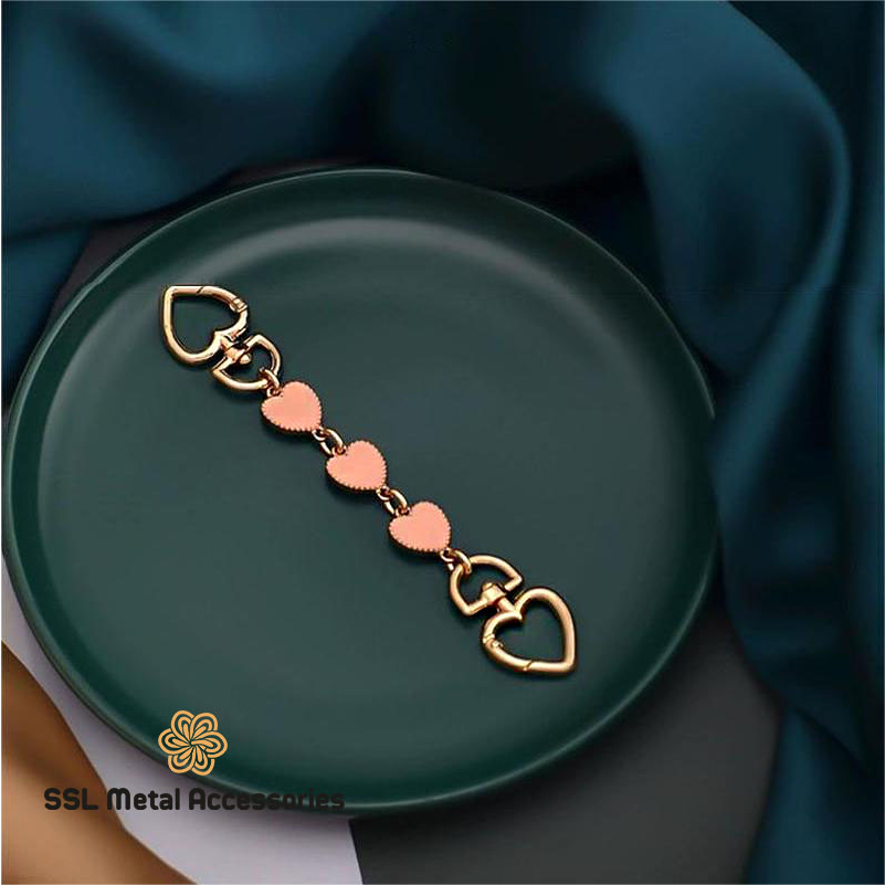 Dây xích nối dài, đoạn xích mở rộng thời trang mới bằng kim loại hình trái tim cho túi xách YX-17 17cm