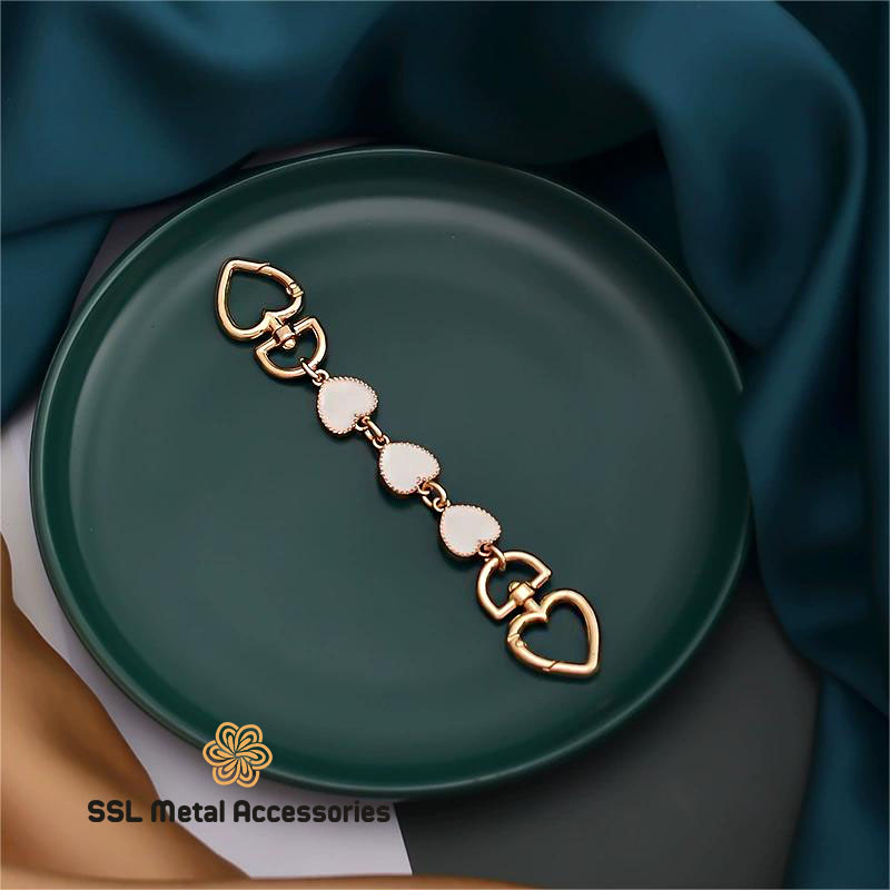 Dây xích nối dài, đoạn xích mở rộng thời trang mới bằng kim loại hình trái tim cho túi xách YX-17 17cm