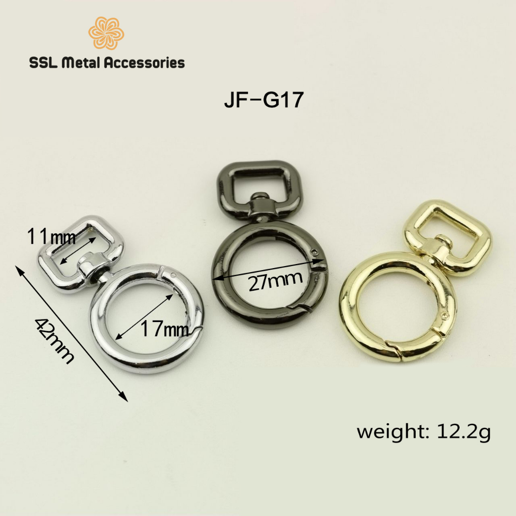 Móc càng cua, móc chó làm dây buộc phụ tùng túi xách parcaord - dog clips JF-G17, 42*27*17*11mm (1 cái)