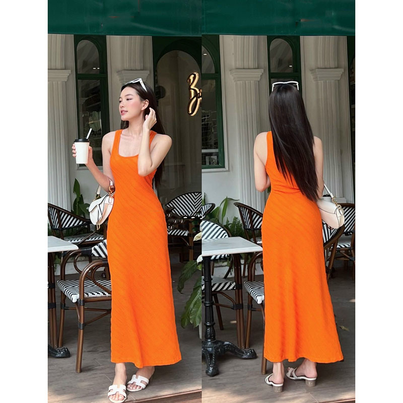 Đầm Maxi Đi Biển Ôm Body Xuông Dài Hàng Quảng Châu V4022 - TVXQC