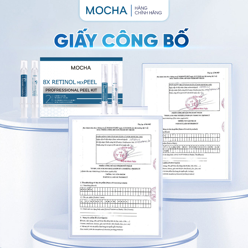 Peel Da Vi Tảo Retinol Mix Peel MOCHA, Tinh Chất Tái Tạo Da Sinh Học Tại Nhà 10ml x 2