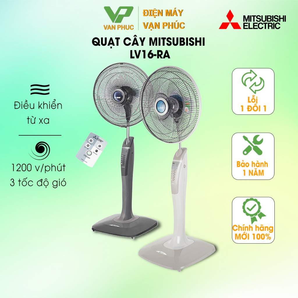 Quạt cây Mitsubishi LV16RA motor bạc đạn bền bỉ - Chính hãng bảo hành 12 tháng