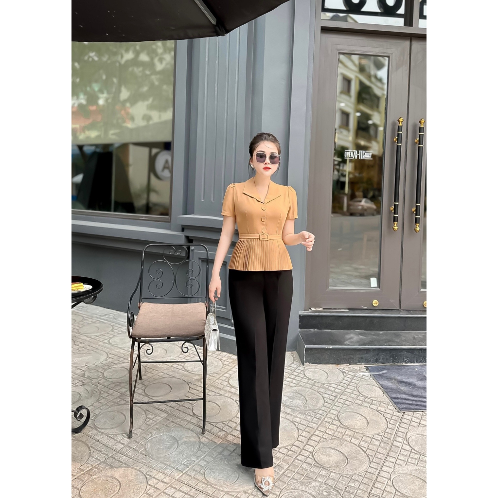 Áo dập ly Peplum