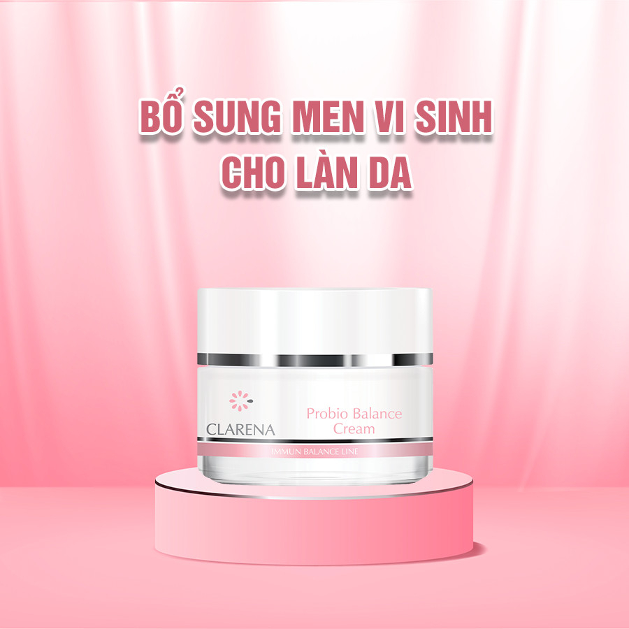 CLARENA Probio Balance Cream Kem Dưỡng Bổ Sung Men Vi Sinh Cho Da Giãn Mạch, Nhạy Cảm 50ml