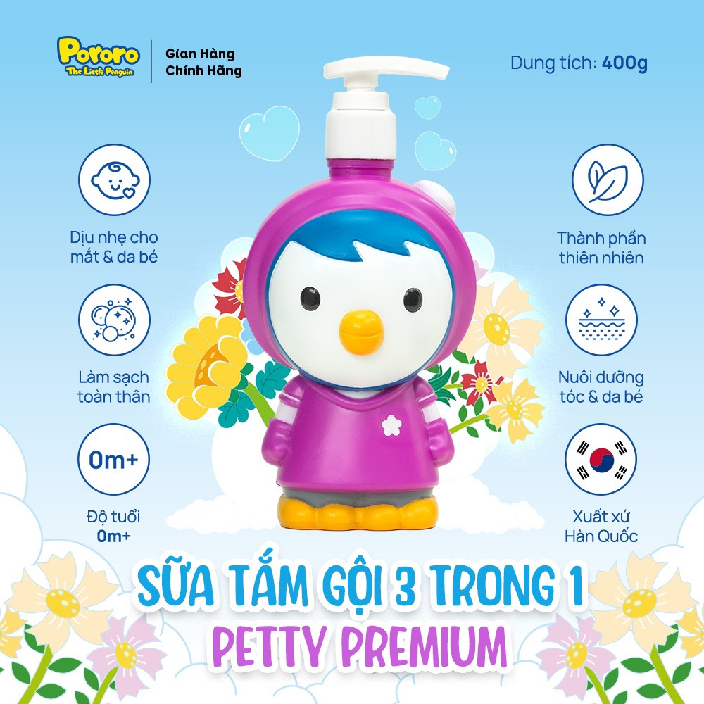 Sữa Tắm Gội 3-in-1 Petty Premium (Hương Hoa)
