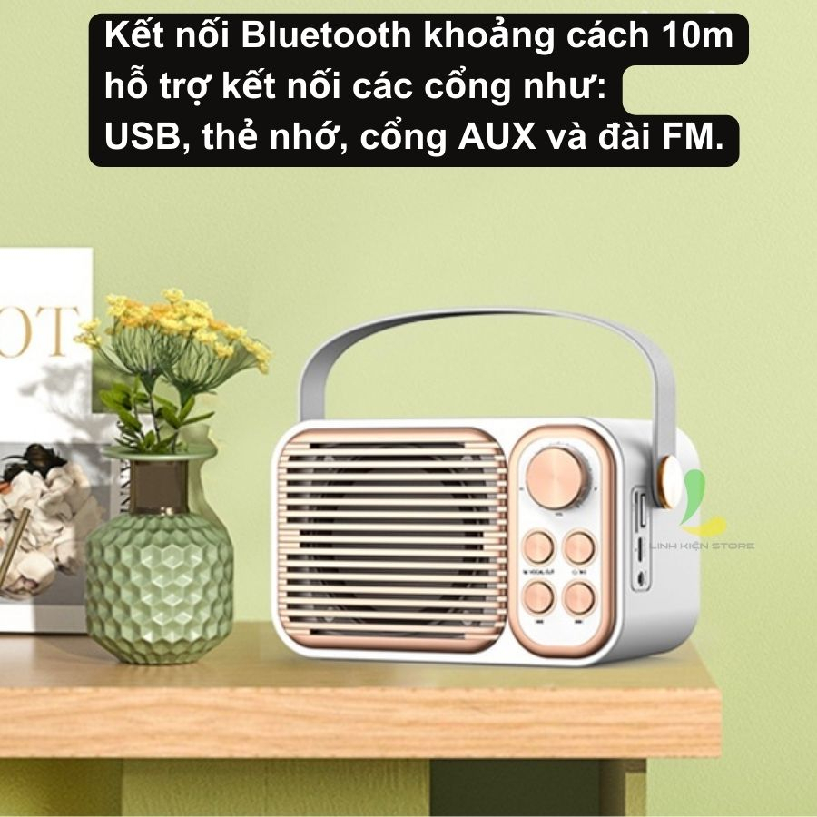 Loa Bluetooth Karaoke Su-Yosd YS104 - Loa xách tay mini YS-104 chất liệu nhựa cao cấp, công suất 6W và micro không dây