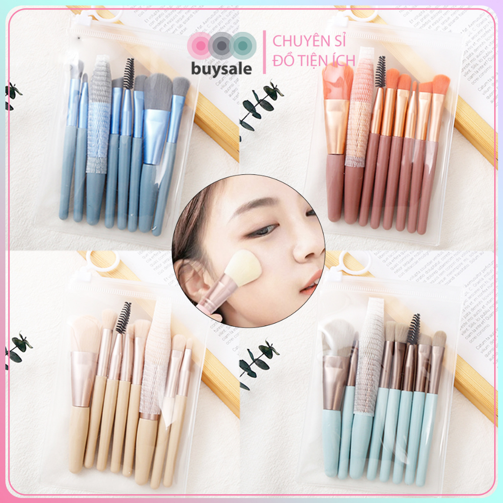 Bộ cọ trang điểm đa dạng kích thước, hỗ trợ trang điểm thuận tiện, dễ dàng, lông mềm không gây ảnh hưởng đến da mặt - Bu