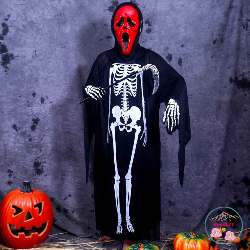 BỘ quần áo MA HÓA TRANG-trang phục Hóa Trang Halloween Xương Người và Mặt Nạ Đầu Lâu Cao Cấp kinh rợn Dành Cho nam nữ