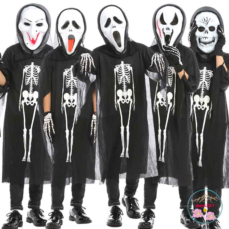 BỘ quần áo MA HÓA TRANG-trang phục Hóa Trang Halloween Xương Người và Mặt Nạ Đầu Lâu Cao Cấp kinh rợn Dành Cho nam nữ