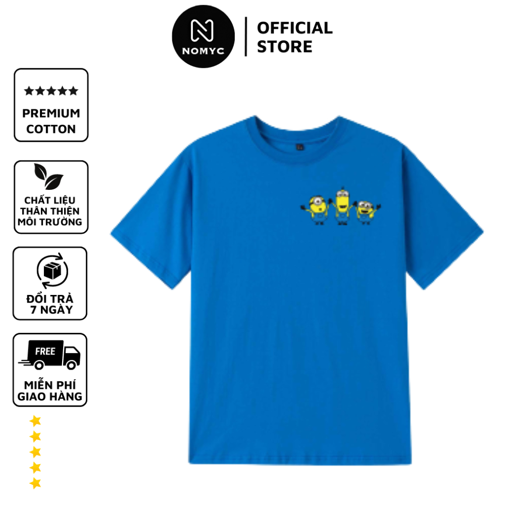 Áo Thun Xanh Cổ Tròn Hình Minion 100% Cotton - Áo Thun Team Building Đồng Phục Ăn Chơi Phải Có Đồng Bọn