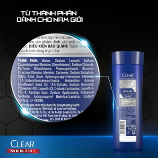 Dầu Gội Clear 140g (Clear men 3in1/ Bạc hà/ Sạch gàu ngứa)