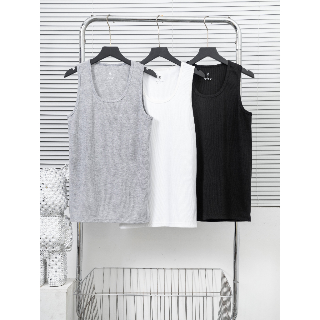 Áo ba lỗ thun gân, form ôm body - Rico - M04