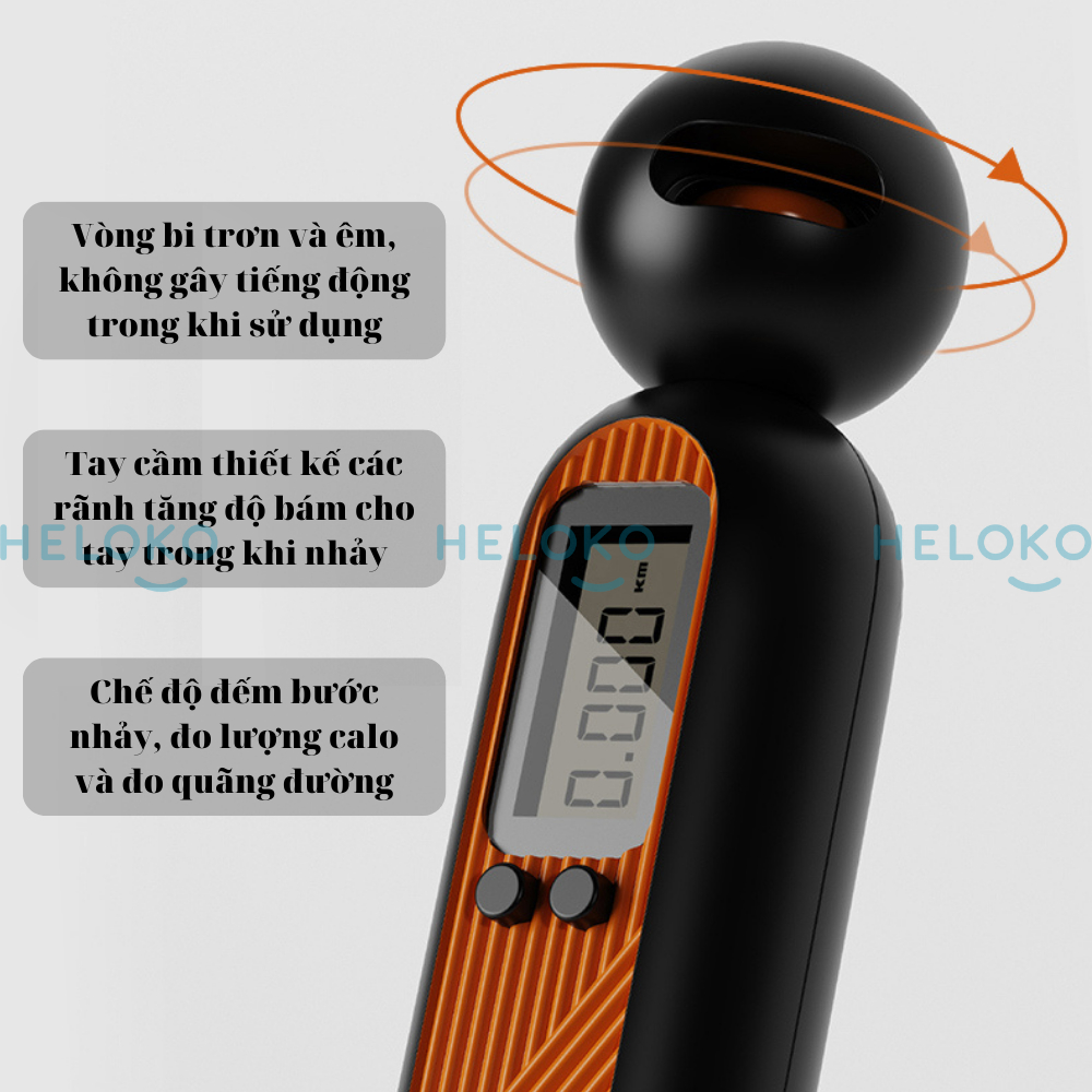 Combo Đai Bảo Vệ Vòng 1 Khắc Phục Gù Lưng HeLoKo Và Dây Nhảy Không Dây Đếm Số Bước Nhảy, Calo