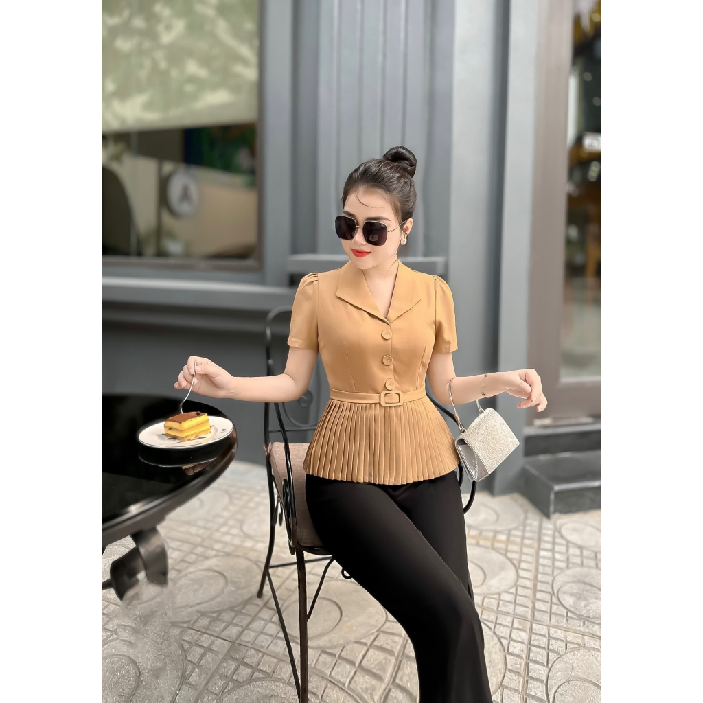 Áo dập ly Peplum
