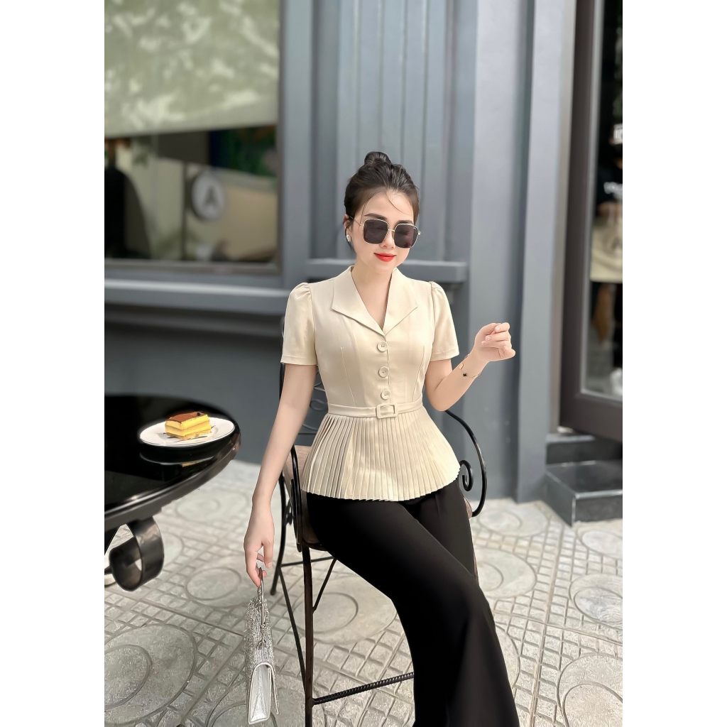 Áo dập ly Peplum