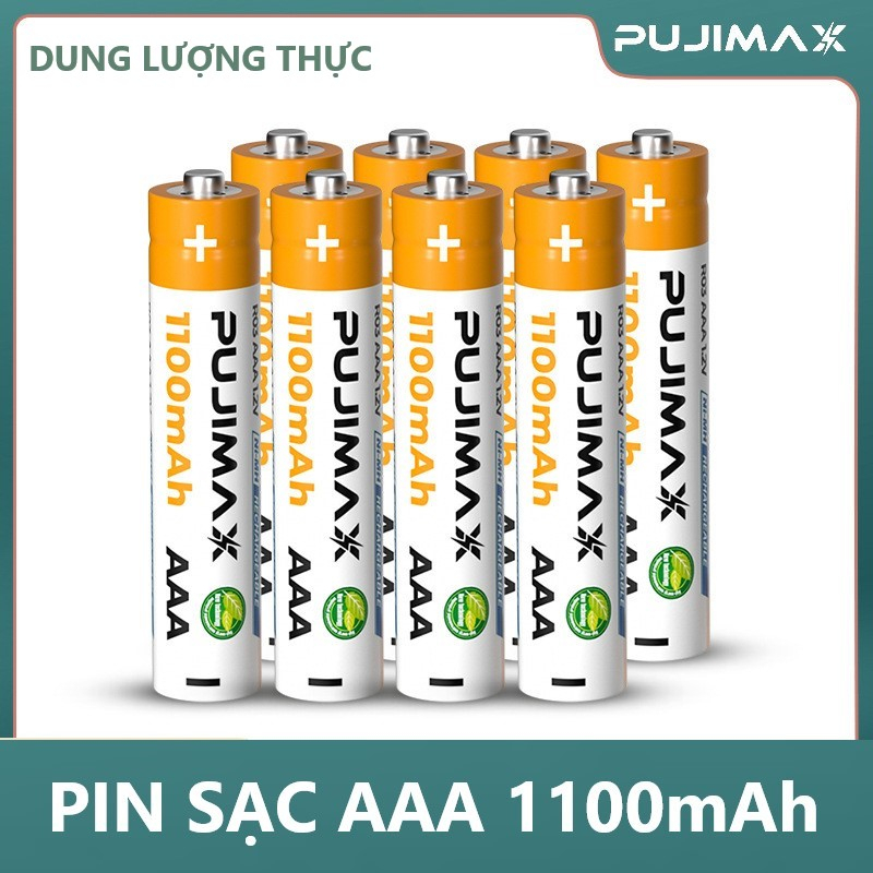 Pin sạc AAA PUJIMAX dung lượng 1100mAh - Pin dành cho các loại điều khiển, thiết bị điện tử, y tế