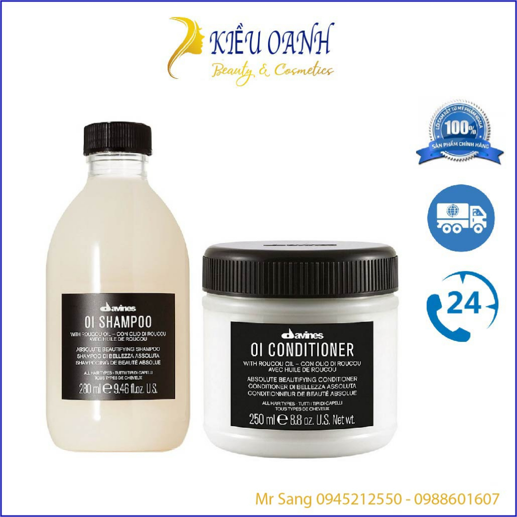 Dầu gội xả hoàn mỹ OI DAVINES 280ml/250ml - 2026