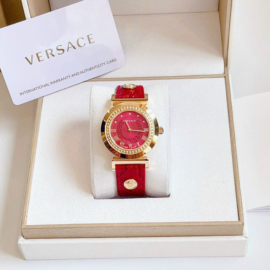 Đồng hồ nữ V€RS@C€ Vanity, Size 35mm, dây da, Full box, Luxury diamond watch