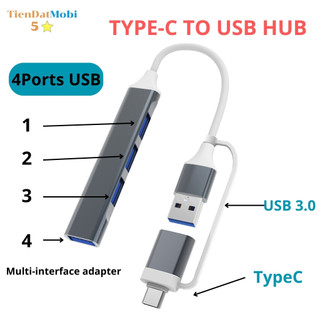 Hub bộ cổng chia usb và chia typec, cổng chuyển đổi đa năng usb 4 in 1
